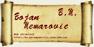 Bojan Memarović vizit kartica